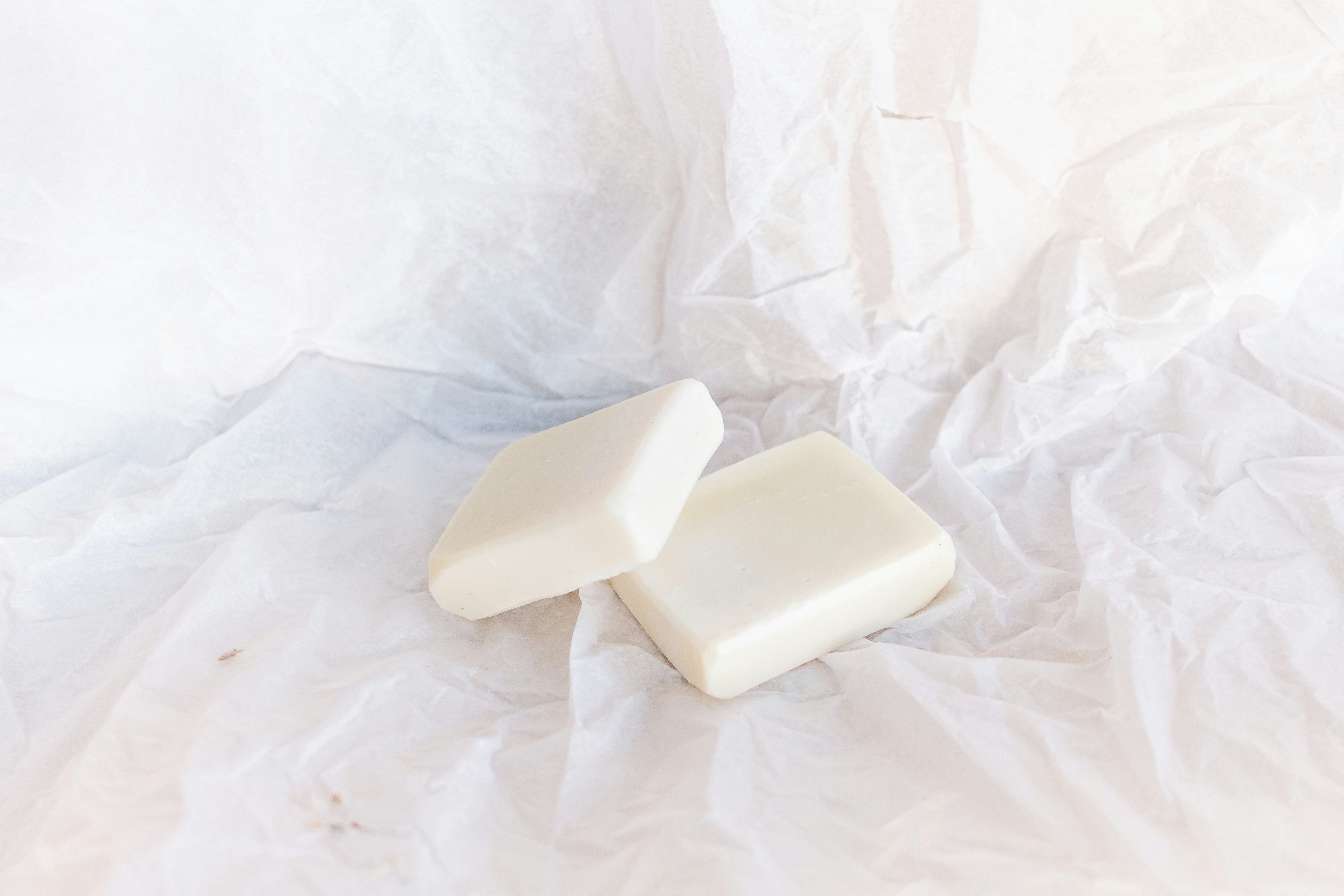 Before: Soap on plain crumpled white paper